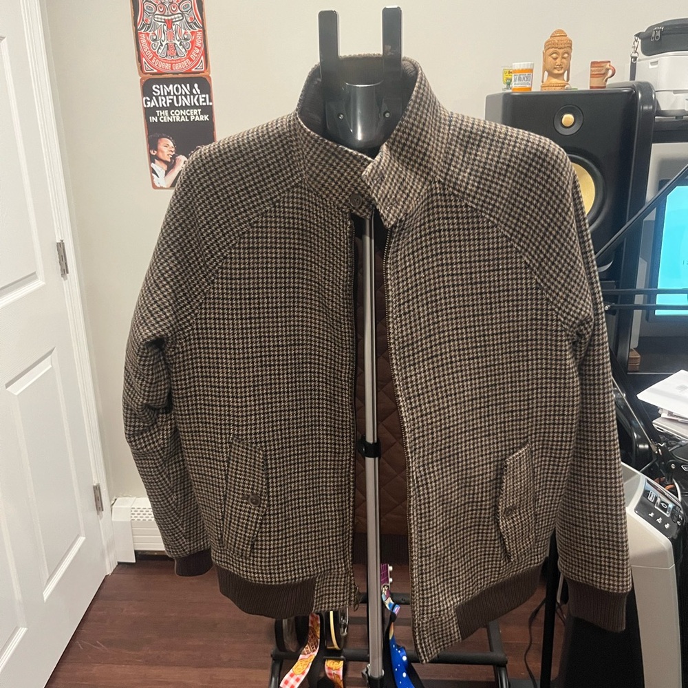 Bonobos Men's Zip Up Harrington jacket in Houndstooth